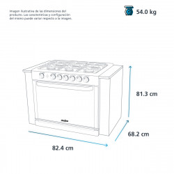 PARRILLA HORNO MABE 30 SILVER C/CAPELO