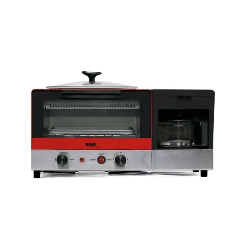 HORNO TOSTADOR DISA HOME 3 EN 1 ROJO 9 LTS